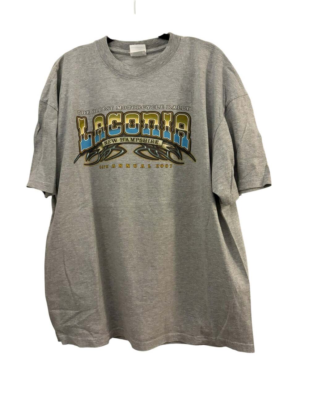 Cotton Heritage Laconia Bike Week Graphic T-shirt 2007 Grey Cotton XXL Biker